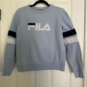 FILA Woman Y2K Vintage Blue Crewneck Sweatshirt Cropped Sz M